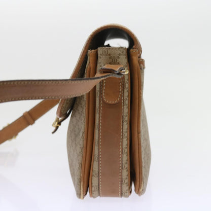 Luxury CELINE Macadam Canvas Shoulder Bag Beige 56701