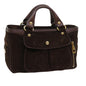 Luxury CELINE Hand Bag Suede Leather Brown 56762