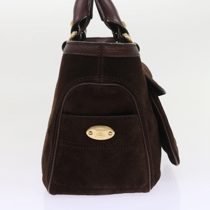 Luxury CELINE Hand Bag Suede Leather Brown 56762