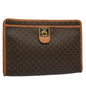 Luxury CELINE Macadam Canvas Clutch Bag PVC Leather Brown 56781