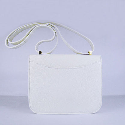 Luxury Hermes Constance Cowskin Leather Bag White Golden