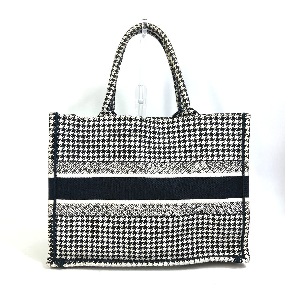 Dior Tote Bag M1296ZTQT_M911 canvas black Houndstooth Book Tote Medium Logo Women Rovelle Bags