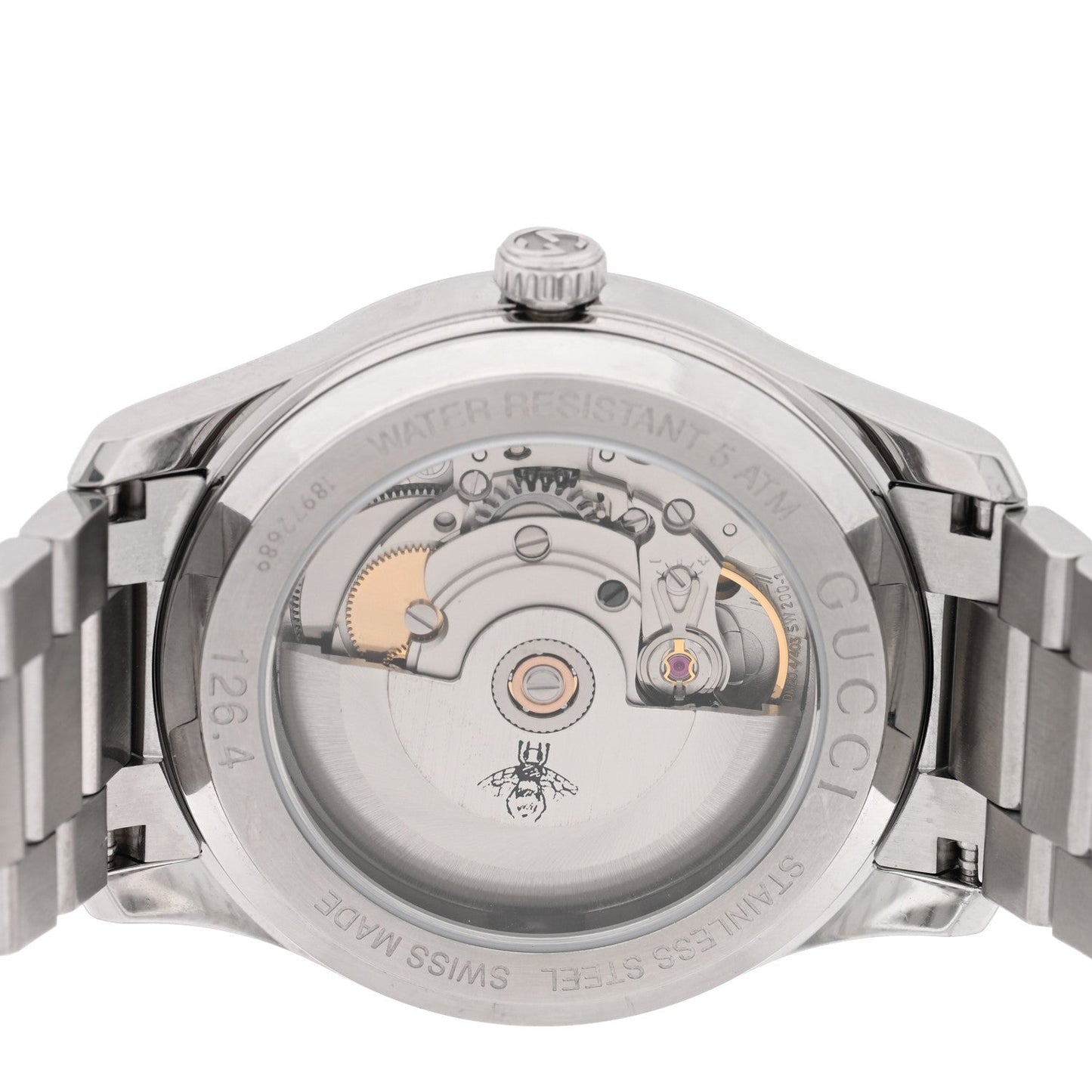 Stainless Steel 38mm G-Timeless Bee Automatic Watch Pink