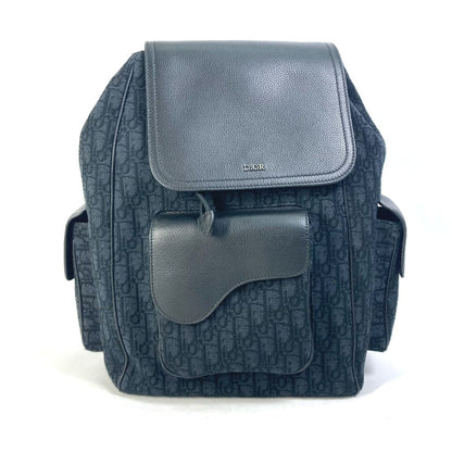 Dior Backpack 1ADBA161YKS Canvas / leather Navy 23Stainless Steel Saddle Oblique mens Rovelle Bags
