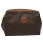 Luxury CELINE Macadam Canvas Pouch PVC Leather Brown 57303