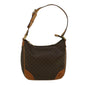 Luxury CELINE Macadam Canvas Shoulder Bag PVC Leather Brown 57306