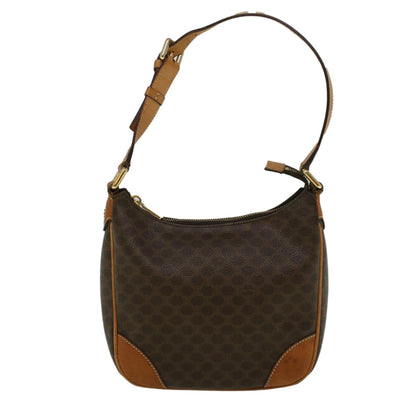 Luxury CELINE Macadam Canvas Shoulder Bag PVC Leather Brown 57306