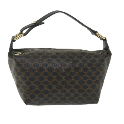 Luxury CELINE Macadam Canvas Hand Bag PVC Leather Black Brown 57309