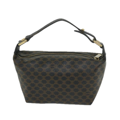 Luxury CELINE Macadam Canvas Hand Bag PVC Leather Black Brown 57309