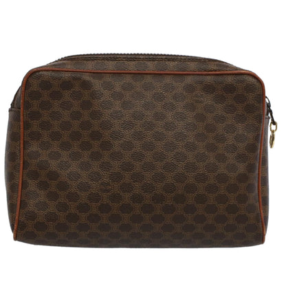 Luxury CELINE Macadam Canvas Clutch Bag PVC Leather Brown 57379