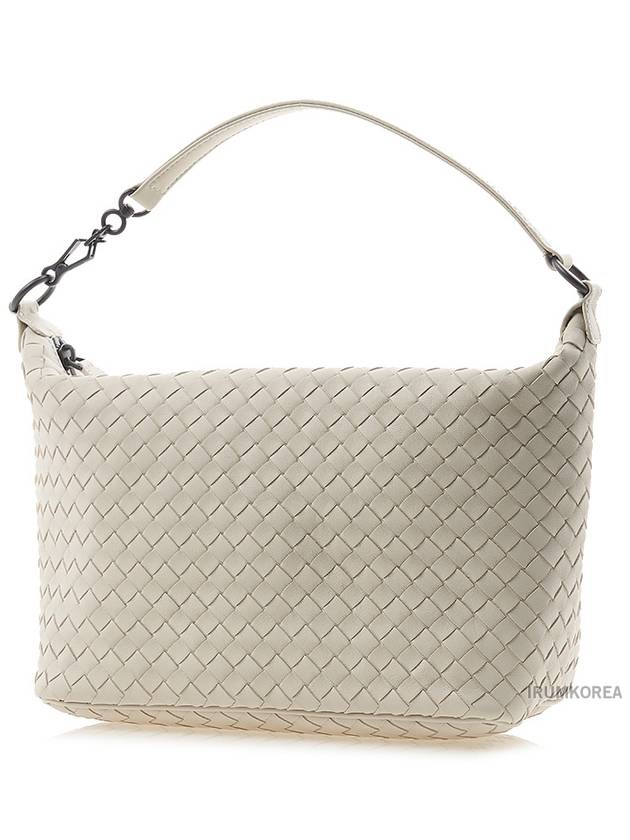 Luxury Bottega Veneta Intrecciato Leather Shoulder Bag Cream