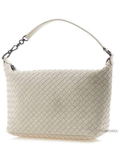 Luxury Bottega Veneta Intrecciato Leather Shoulder Bag Cream