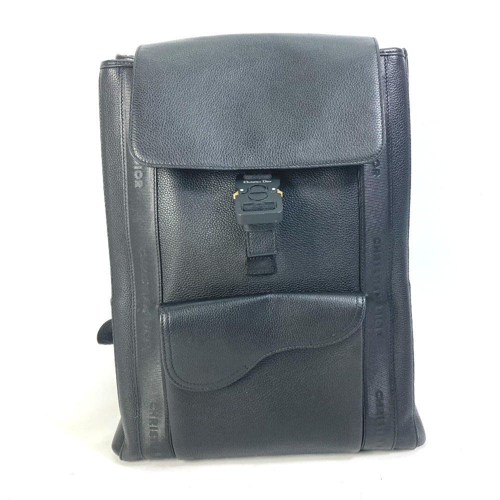 Dior Backpack 1ADBA143SSE leather black Saddle backpack mens Rovelle Bags