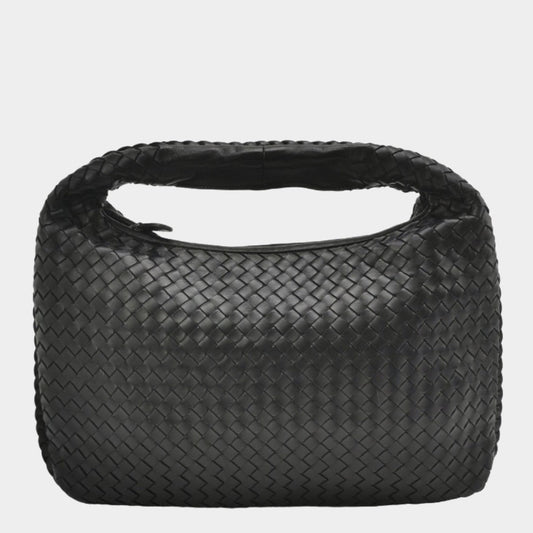 Bottega Veneta Intrecciato Hobo Bag Medium Black Lambskin leather 40cm