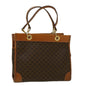 Luxury CELINE Macadam Canvas Hand Bag PVC Leather Brown 57855