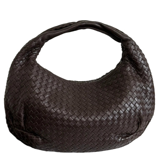 Bottega Veneta Belly Hobo Intrecciato Lambskin Leather Dark Chocolate Brown Medium 40cm