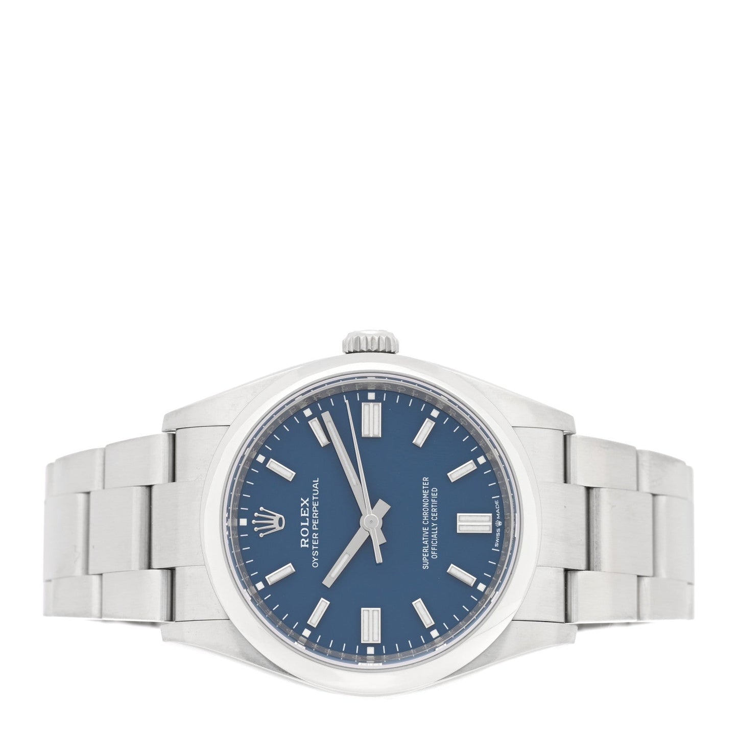 Stainless Steel 36mm Oyster Perpetual Watch Med Blue 126000