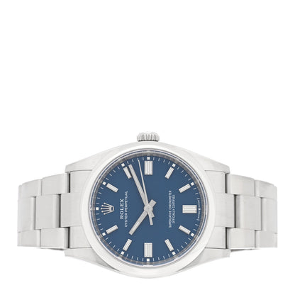Stainless Steel 36mm Oyster Perpetual Watch Med Blue 126000