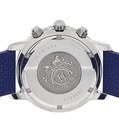 Stainless Steel Rubber 36mm Clipper Chronograph Quartz Watch Blue