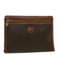 Luxury CELINE Macadam Canvas Clutch Bag PVC Leather Brown 58407