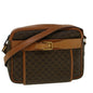 Luxury CELINE Macadam Canvas Shoulder Bag PVC Leather Brown 58514