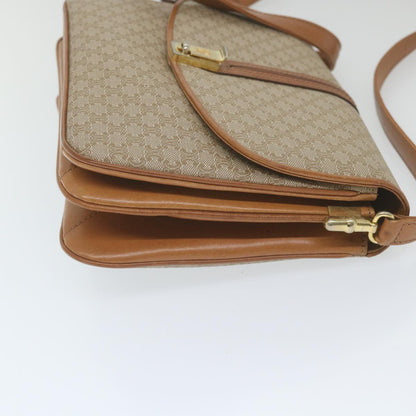 Luxury CELINE Macadam Canvas Shoulder Bag Beige 58580