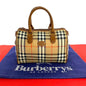 BURBERRY Handbag Leather, Canvas Brown Nova Check Women(Unisex)