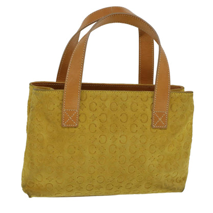 Luxury CELINE C Macadam Canvas Hand Bag Yellow 58815