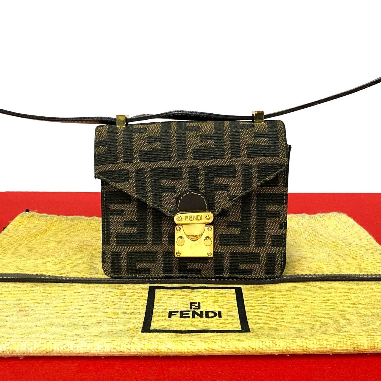 Fendi Leather Red Shoulder Bag Style 18 Rovelle Bags
