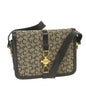 Luxury CELINE C Macadam Canvas Shoulder Bag Beige 58911