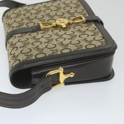 Luxury CELINE C Macadam Canvas Shoulder Bag Beige 58911