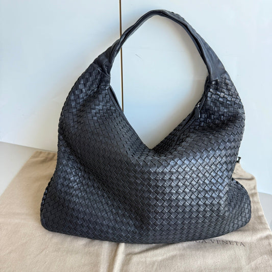 Bottega Veneta Veneta Hobo Maxi Black Leather 51cm