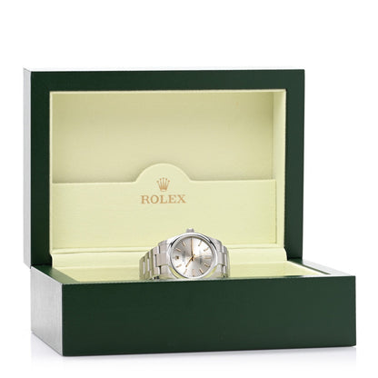 Stainless Steel 34mm Oyster Perpetual Watch Silver 124200