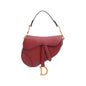 Christian Dior Red Grained Calfskin Leather Mini Saddle Bag Rovelle Bags