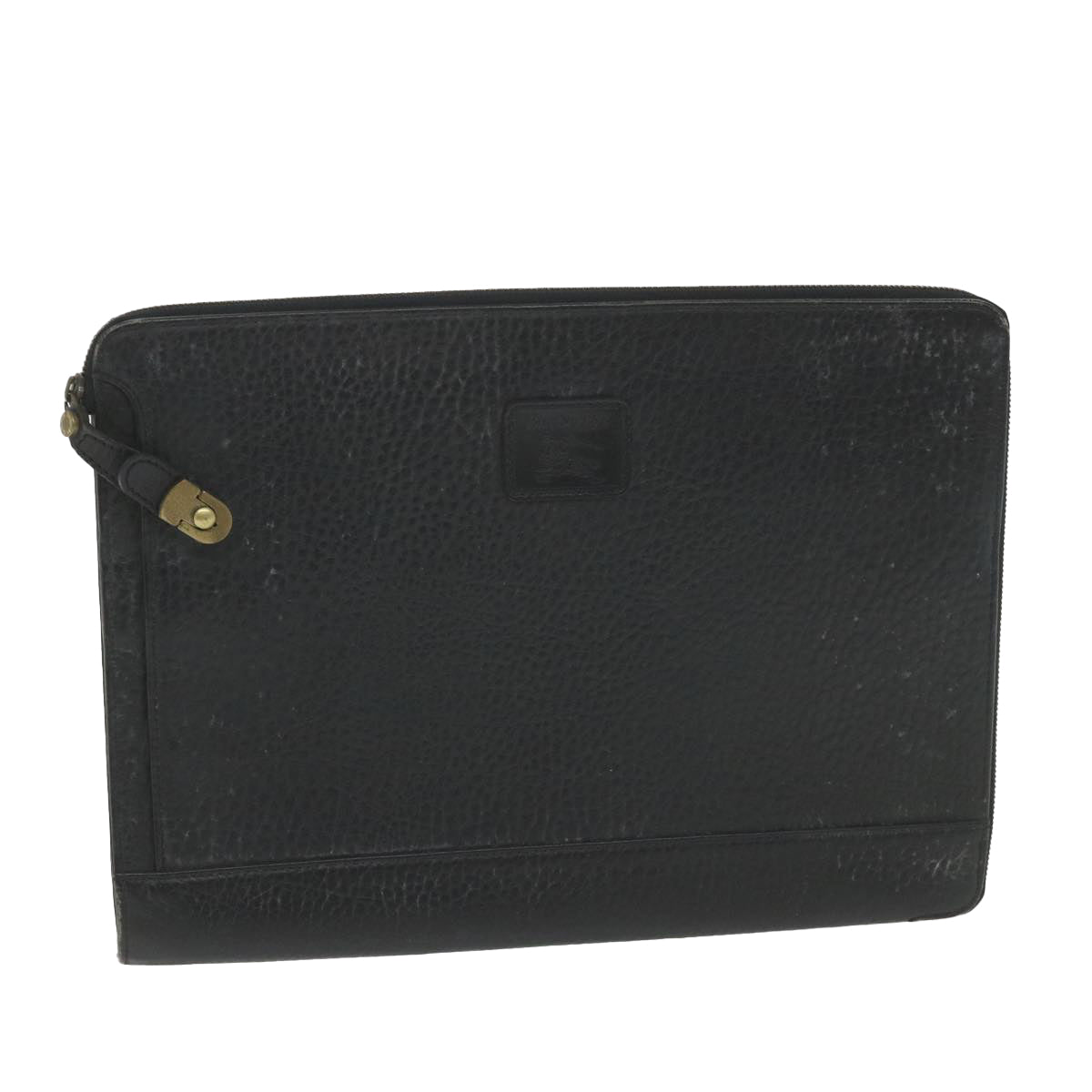 Burberry BURBERRYSs Briefcase Leather Black Handbag