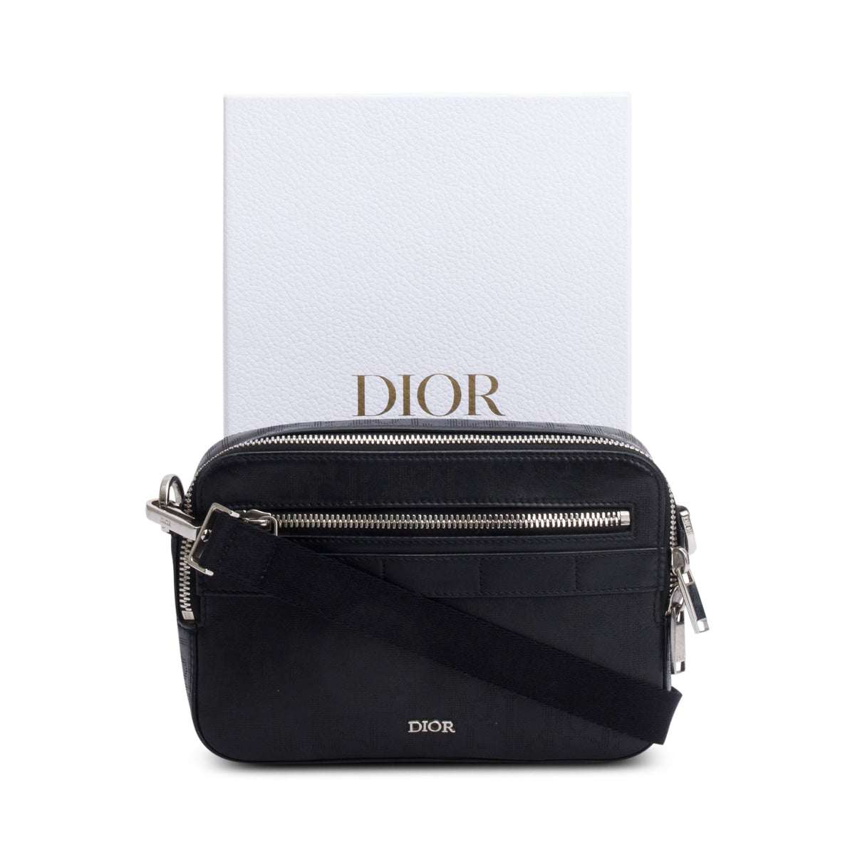 Christian Dior 2021 Black Oblique Galaxy Leather Safari Messenger Bag Rovelle Bags