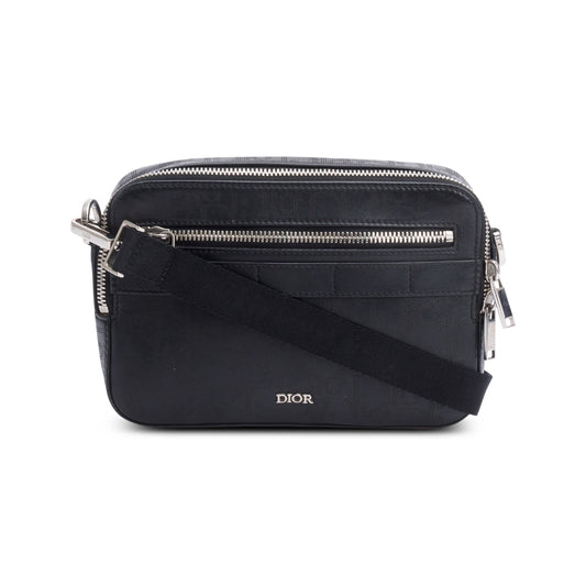 Christian Dior 2021 Black Oblique Galaxy Leather Safari Messenger Bag Rovelle Bags
