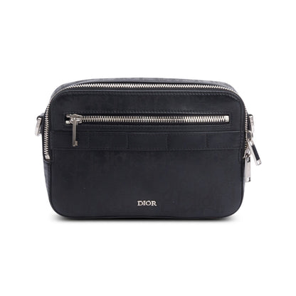 Christian Dior 2021 Black Oblique Galaxy Leather Safari Messenger Bag Rovelle Bags