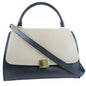 CELINE Handbag Calfskin, suede Black / blue / beige 2WAYShoulder Trapeze Women