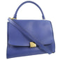 CELINE Handbag Calfskin Blue 2WAYShoulder Trapeze Women