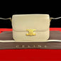 CELINE Shoulder Bag leather white Classic Trim Off