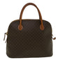 Luxury CELINE Macadam Canvas Hand Bag PVC Leather Brown 59246