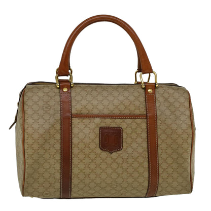 Luxury CELINE Macadam Canvas Hand Bag PVC Leather Beige 59247