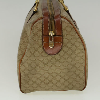 Luxury CELINE Macadam Canvas Hand Bag PVC Leather Beige 59247