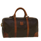 Luxury CELINE Macadam Canvas Boston Bag PVC Leather Brown 59265