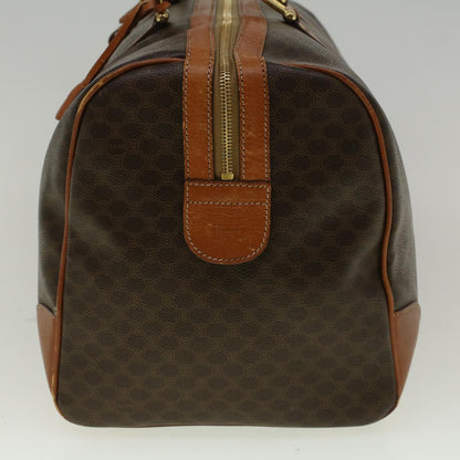 Luxury CELINE Macadam Canvas Boston Bag PVC Leather Brown 59265