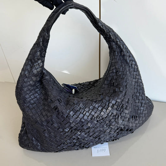 Bottega Veneta Veneta Hobo Dark Navy Intrecciato Leather Bag 47cm