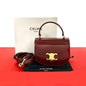 CELINE Shoulder Bag Calfskin Bordeaux mini buzas claire