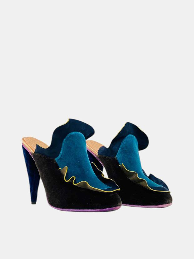FENDI Ruffled Multicolor Size EU 40 Mules Rovelle Bags