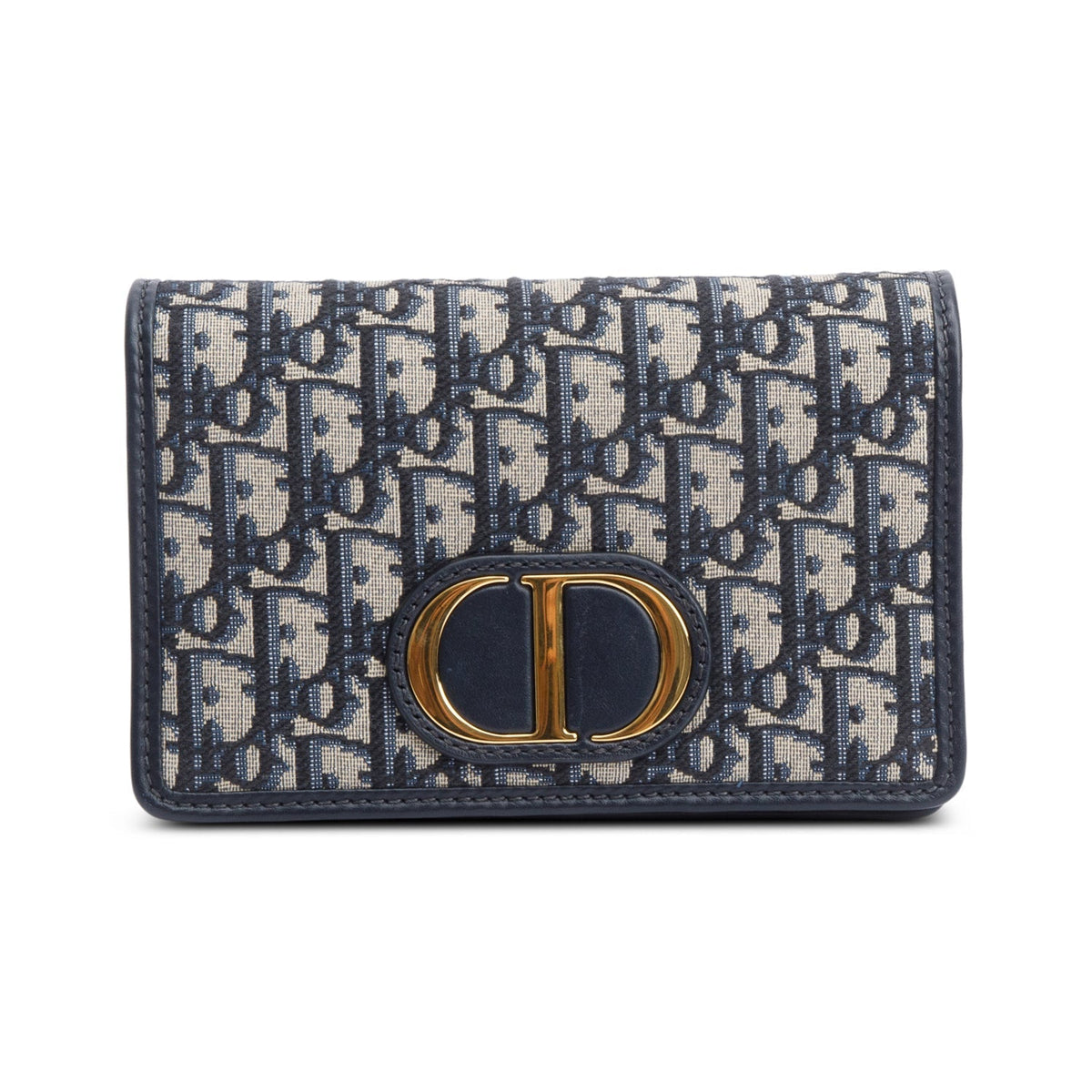 Christian Dior 2022 Navy Oblique 30 Montaigne 2-In-1 Pouch Bag Rovelle Bags
